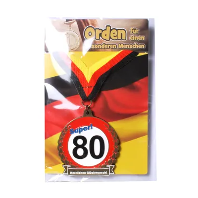 Produktbild von Orden 80 auf Karte zum 80. Geburtstag