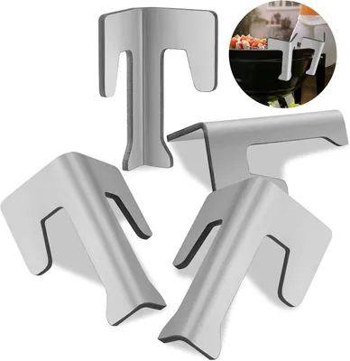Produktbild von Set von 4 Edelstahl Feuerplatten Abstandshalter, Universal, für Grill, Kochzubehör für Garten
