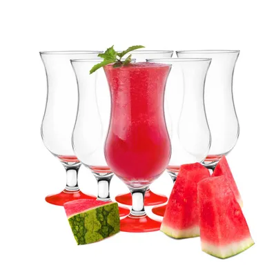 Zdjęcie produktu dla 6 szklanek koktajlowych 480 ml 9 wariantów szklanek Hurricane do long drinków Szklanki barowe (czerwone)