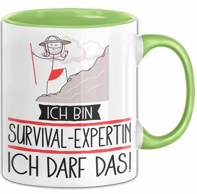Produktbild von Geschenk für Survival-Expertin Tasse Lustige Geschenkidee Geburtstag Ich Bin Survival-Expertin Ich Darf Das (Grün)