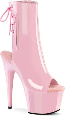 Produktbild von ADORE-1018 Pleaser High-Heels Plateaustiefeletten babypink Lack Fersen- Zehenoffen