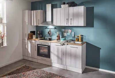 Produktbild von Küche Küchenzeile Leerblock  Landhaus Lärche Weiß Anton 250 cm Respekta