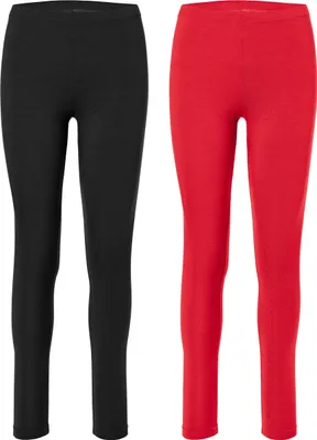Produktbild von Merry Style 2er Pack Damen Hosen aus Baumwolle MS10-198 (Schwarz/Rot, XL)