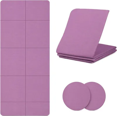 Imagen del producto de Esterilla de yoga de TPE, 183 x 61 cm, 5 mm de grosor, con 2 protectores para las rodillas, antideslizante, ideal para Pilates