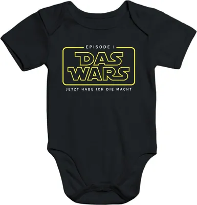 Produktbild von Kurzarm Baby Body Das Wars ab jetzt hab ich die Macht Episode 1 Baumwolle Moonworks® schwarz 0-3 Monate