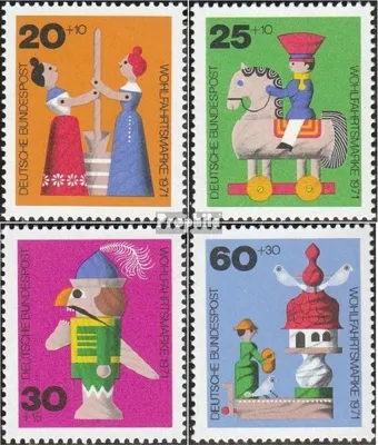 Produktbild von Briefmarken BRD (BR.Deutschland) 1971 Mi 705-708 (kompl.Ausgabe) postfrisch Altes Holzspielzeug
