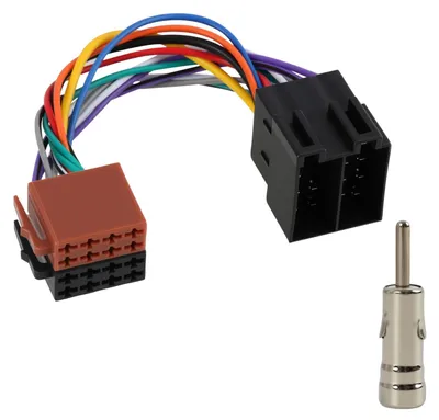 Autoradio-Adapterset 16-polig ISO-Stecker auf Buchse, Antennenadapter