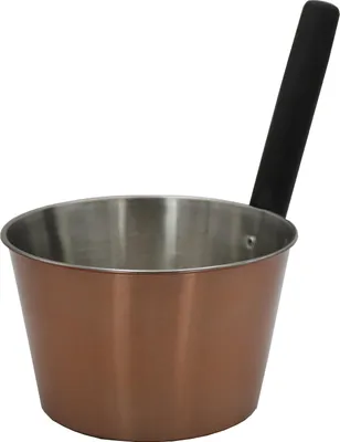 Produktbild von Nikkarien Saunakübel 4 Liter Edelstahl Kupfer schwarzer Holzgriff 10292