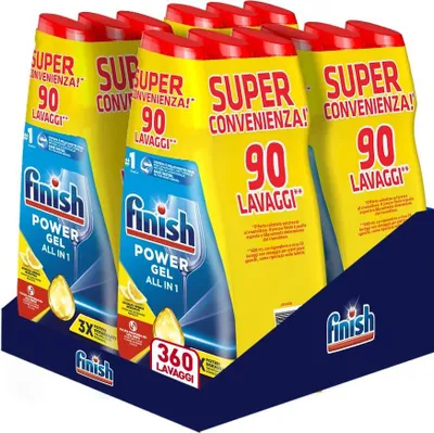 Produktbild von Powergel Geschirrspülmittel, flüssig, multifunktional, fettlösend, Zitrone, mehrfarbig,12x 600 ml