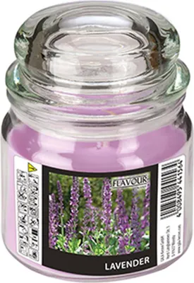 Produktbild von Gala Flavour by GALA Bonbonglas mit Wachsfüllung, MAXI Ø 90 mm, 120 mm violett - Lavender 96961 Duftkerzen mit Deckel Design-Kerzen