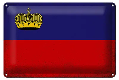 Produktbild von Blechschild Flagge Liechtenstein 30x20cm Flag Vintage