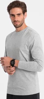 Obrázok produktu pre Ombre Clothing Pánske tričko s dlhým rukávom Eliwn šedá melanžová S