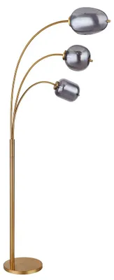 Produktbild von Stehlampe, Metall, Glas, messing, rauch, 3 Flammig, L 80cm