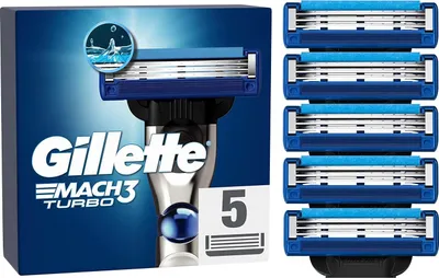 Produktbild von Gillette Mach3 Turbo Rasierklingen 5 Ersatzklingen