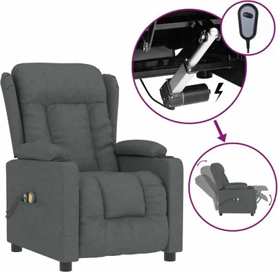 Obrázok produktu pre masážne kreslo vidaXL Electric Dark Grey Fabric