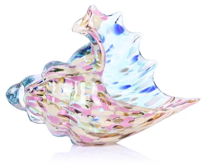Immagine prodotto di Scultura in vetro soffiato a forma di conchiglia, decorazione per la casa a tema marino