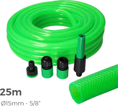 Image de Kit Tuyau Arrosage Anti-torsion 25m Edm Anti-torsion, Complet, 25m, 15mm - Edm