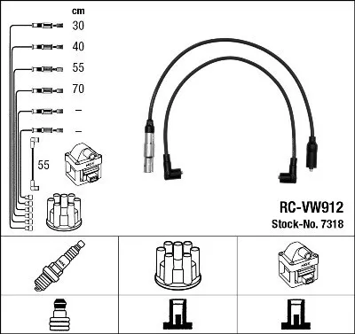 Produktbild von NGK 7318 Zündkabelsatz Zündleitungssatz für VW GOLF III (1H1) Golf IV Cabrio (1E) Golf III Cabrio (1E7) GOLF III Variant (1H5)
