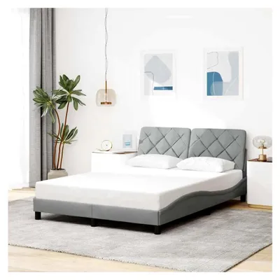Produktbild von Bettgestell ohne Matratze Hellgrau 140x200 cm Stoff