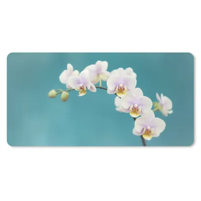 Produktbild von MuchoWow® Schreibtischunterlage Orchidee - Blumen - Pflanze - Weiß - Lila 80x40 cm - XXL Mauspad - Gaming Mauspad