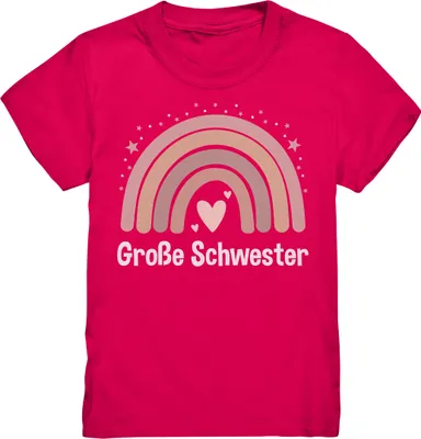 Produktbild von Große Schwester T-Shirt Regenbogen Große Schwester Geschenk – Sorbet / 110/116 (5-6)