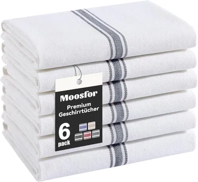 Produktbild von Küchentücher, 100% Baumwolle, 5 Stück, grau, für Küche
