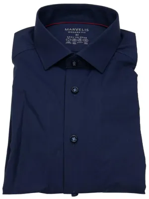 Produktbild von Marvelis - Body Fit - Herren Langarm Hemd, (763024), Größe:42, Farbe:Blau (14)