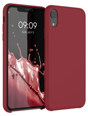 Produktbild von kwmobile Handyhülle für Apple iPhone XR Hülle - Case Silikon - Kabelloses Laden - Schutzhülle Cover in Dunkelrot