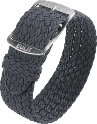 Produktbild von Eulit Perlon Durchzugsband | Textil grau gleichlaufend geflochten , Stegbreite:18mm