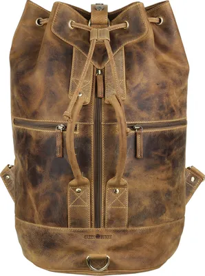 Zdjęcie produktu dla Greenburry duffel bag skórzany plecak torba podróżna vintage antyczny brąz 31x31x50cm