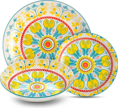 Produktbild von Kaleidos 18-teiliges Teller-Set MONTEZUMA