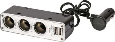 Image de All Ride Chargeur de voiture USB 2 ports USB Allume-cigare Splitter 12/24V noir/blanc