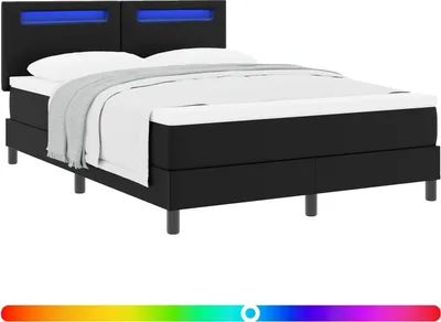 Immagine prodotto di vidaXL Letto a molle con materasso nero 160 x 200 cm in Similcuoio