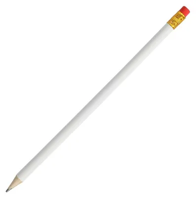 Produktbild von Bleistift "White" mit Radiergummi weiß Weiß