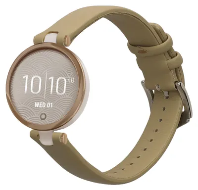 Produktbild von kwmobile Echtleder Uhrenarmband für Garmin Lily Sport Armband - Ersatzarmband für Fitnesstracker - Wechselarmband Smartwatch - Stone Dust
