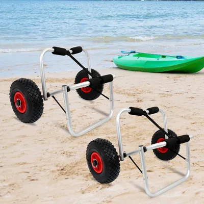 Immagine prodotto di Jayseuw Carrello per kayak Carrello per canoa Carrello per surf Alluminio Kayak Canoa Rimorchio per barche Alluminio 2 pezzi