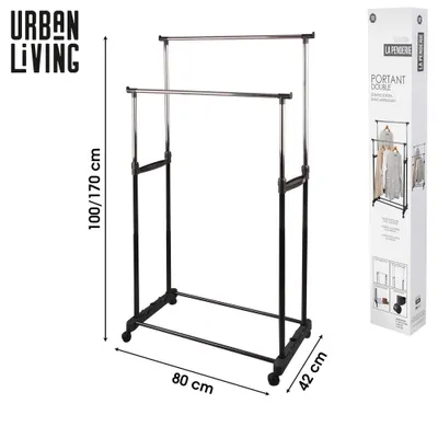 Produktbild von Urban Living Doppel-Kleiderständer Garderobenständer auf Rollen 21692