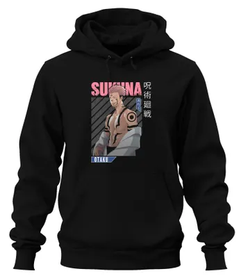 Immagine prodotto di Sukuna Jujutsu Kaisen Otaku Anime Estetica Demone Regalo Felpa con cappuccio vintage unisex, Nero, XXL