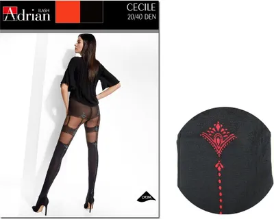 Produktbild von Strumpfhosen wie Damenstrümpfe Adrian Lingerie 2 Nero Red