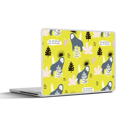 Produktbild von MuchoWow® Laptop Aufkleber Sticker Cover Affe - Blatt - Gelb 36.5x27.5 cm - Laptop-Sticker