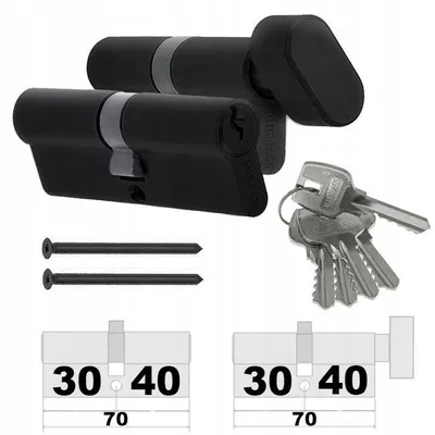 Produktbild von Alubrass Schließzylinder 70mm (30/40) Schwarz 5 Schlüssel