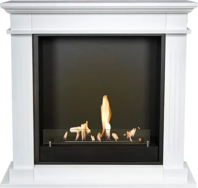 Produktbild von Xaralyn Ethanol-Kamin - Tuniz BUL-HLW - weiß Holz - 3 KW Heizung - echte Flammen - Kaminsims inklusive Einbaukamin - Dekokamin - Kaminsims
