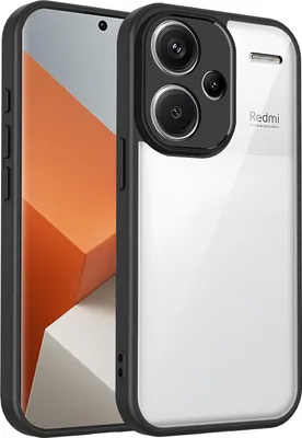 Produktbild von Hülle für Xiaomi Redmi Note 13 Pro Plus Transparente Rückseite TPU Bumper Stoßfest Handyhülle Schwarz