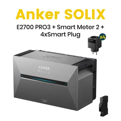 Produktbild von Anker SOLIX Solarbank 3 E2700 Pro Solarspeicher Balkonkraftwerk mit Smart Meter und Smart KI Eigenschaften,mit Energiespeicher 2.688kWh