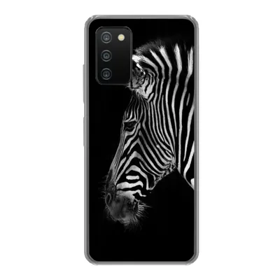 Produktbild von MuchoWow® Handyhülle Schutzhülle Hülle für Samsung Galaxy A03s Zebra - Wilde Tiere - Schwarz Silikon Softcase Handy Hülle - Schutz