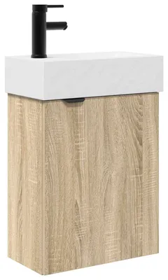 Produktbild von vidaXL Badezimmer Waschtischunterschrank mit Wasserhahn Sonoma-Eiche