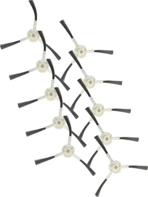 Produktbild von vhbw 10x Seitenbürste kompatibel mit Xiaomi S20+ Saugroboter - Reinigungsbürsten Set, weiß / grau, 3-armig