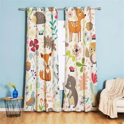Produktbild von Unsichtbare Jalousien für Mädchenzimmer, Tier, Vogel, Blumenmotiv-Jalousien mit Augen für Mädchenzimmer, Kinderzimmer, Babyzimmer, 160 x 132 cm (H x B)