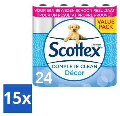 Immagine prodotto di 15 rotoli di carta igienica Scottex, a 2 strati, confezione , 15 pezzi