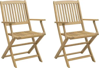 Image de vidaXL Chaises de jardin 2 pcs. Pliable 58x54,5x90 cm bois massif acacia